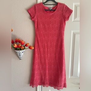 DownEast Coral Crochet Dress